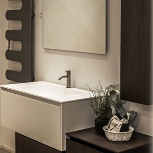 Mobile Milldue Sintesi in bianco opaco e venato moro